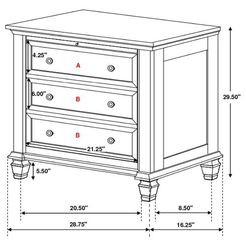 coaster-bedroom-Sandy-Beach-3-drawer-Nightstand-Cream-White-10