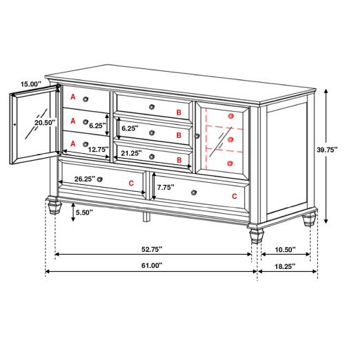 coaster-bedroom-Sandy-Beach-11-drawer-Rectangular-Dresser-Cream-White-10