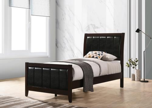 coaster-beds-bedroom-Carlton-Twin-Upholstered-Panel-Bed-Cappuccino-and-Black