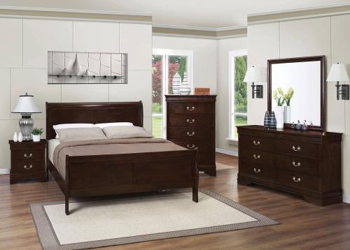 coaster-beds-bedroom-Louis-Philippe-Full-Panel-Sleigh-Bed-Cappuccino
