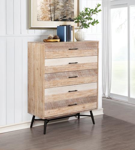 coaster-chests-bedroom-Marlow-5-drawer-Chest-Rough-Sawn-Multi