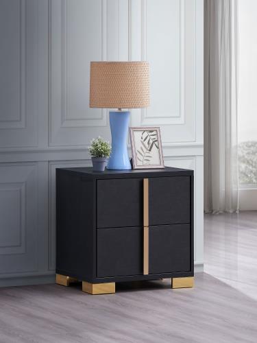 coaster-bedroom-Marceline-2-drawer-Nightstand-Black