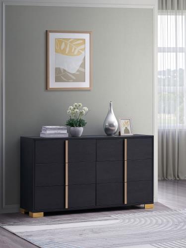 coaster-bedroom-Marceline-6-drawer-Dresser-Black