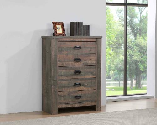 coaster-chests-bedroom-Frederick-5-drawer-Chest-Weathered-Oak