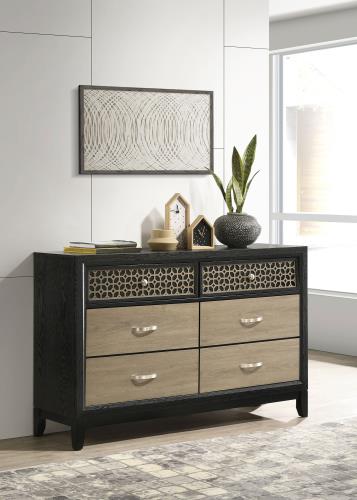 coaster-bedroom-Valencia-6-drawer-Dresser-Light-Brown-and-Black