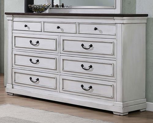 coaster-bedroom-Hillcrest-9-drawer-Dresser-Dark-Rum-and-White