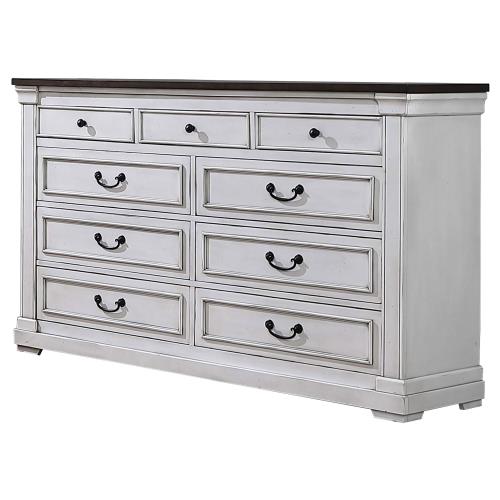 coaster-bedroom-Hillcrest-9-drawer-Dresser-Dark-Rum-and-White-hover