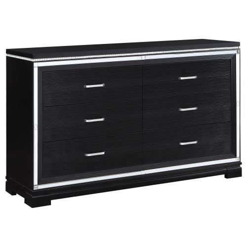 coaster-bedroom-Cappola-Rectangular-6-drawer-Dresser-Silver-and-Black-hover