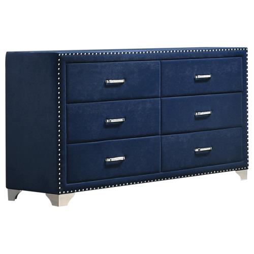 coaster-bedroom-Melody-6-drawer-Upholstered-Dresser-Pacific-Blue