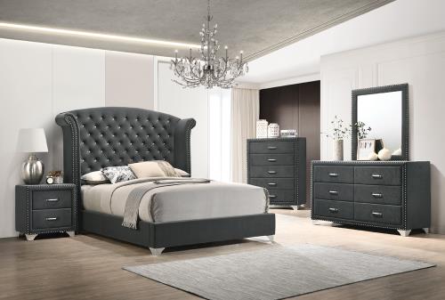 coaster-bedroom-Melody-5-drawer-Upholstered-Chest-Grey-hover