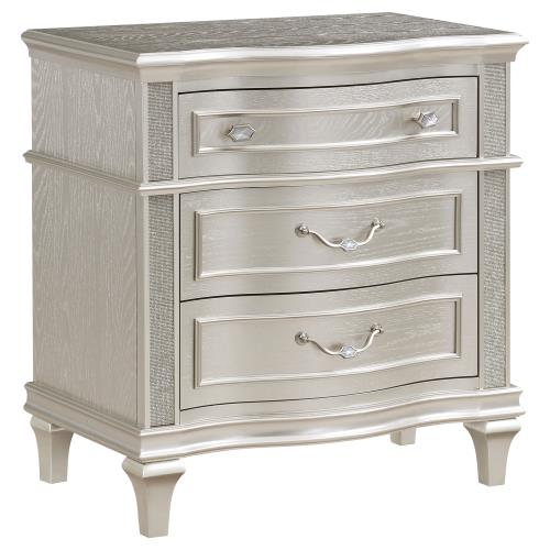 coaster-bedroom-Evangeline-3-drawer-Nightstand-Silver-Oak-hover