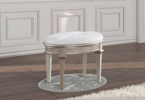 coaster-bedroom-Evangeline-Oval-Vanity-Stool-with-Faux-Diamond-Trim-Silver-and-Ivory