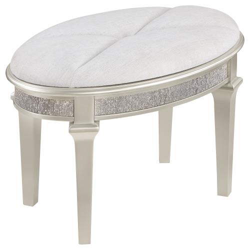 coaster-bedroom-Evangeline-Oval-Vanity-Stool-with-Faux-Diamond-Trim-Silver-and-Ivory-hover