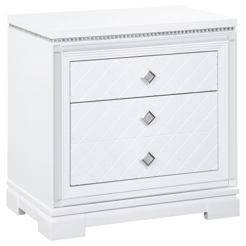 coaster-bedroom-Eleanor-Rectangular-2-drawer-Nightstand-White-hover