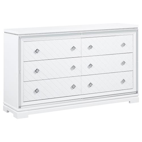 coaster-bedroom-Eleanor-Rectangular-6-drawer-Dresser-White-hover