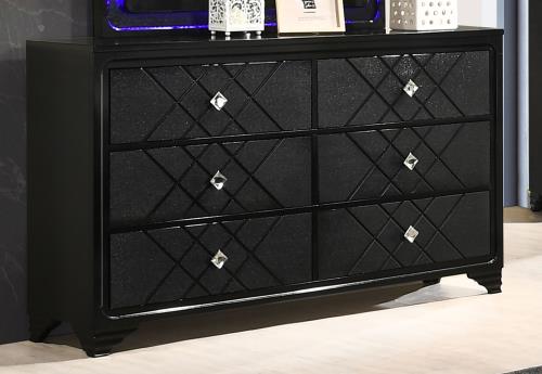 coaster-bedroom-Penelope-6-drawer-Dresser-Black