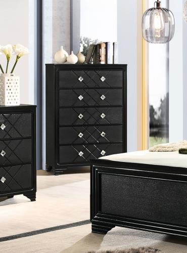 coaster-bedroom-Penelope-5-drawer-Chest-Black