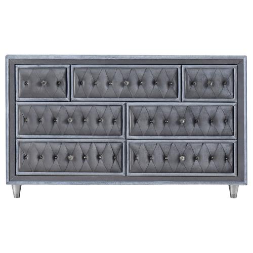 coaster-bedroom-Antonella-4-Piece-Eastern-King-Upholstered-Tufted-Bedroom-Set-Grey-7