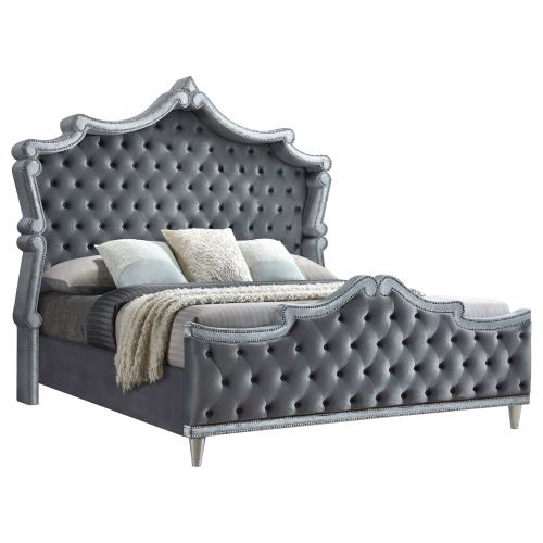 coaster-bedroom-Antonella-Upholstered-Tufted-California-King-Bed-Grey-3