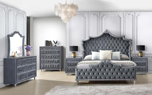 coaster-bedroom-Antonella-Upholstered-Tufted-California-King-Bed-Grey-9