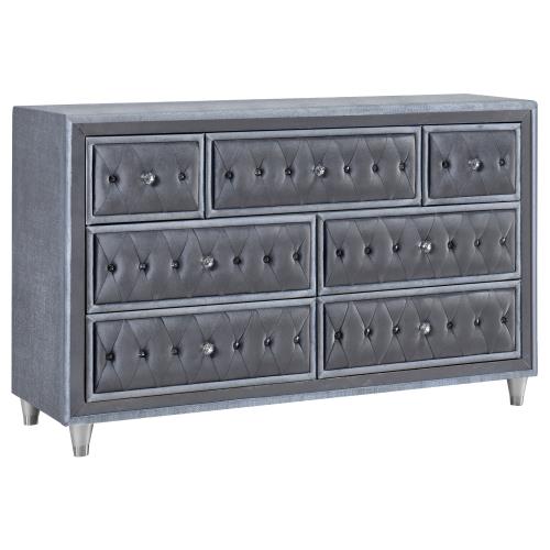 coaster-bedroom-Antonella-7-drawer-Upholstered-Dresser-Grey-hover