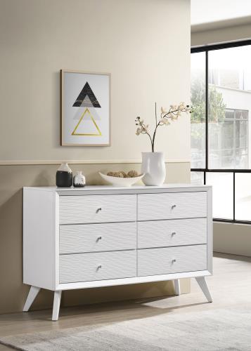 coaster-bedroom-Janelle-6-drawer-Dresser-White