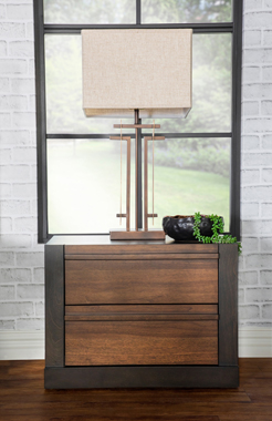 coaster-bedroom-Azalia-2-drawer-Nightstand-Black-and-Walnut-hover