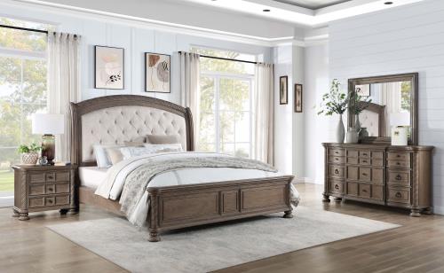 coaster-bedroom-Emmett-Tufted-Headboard-Queen-Panel-Bed-Walnut-and-Beige