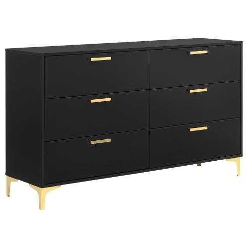 coaster-bedroom-Kendall-6-drawer-Dresser-Black-and-Gold-hover