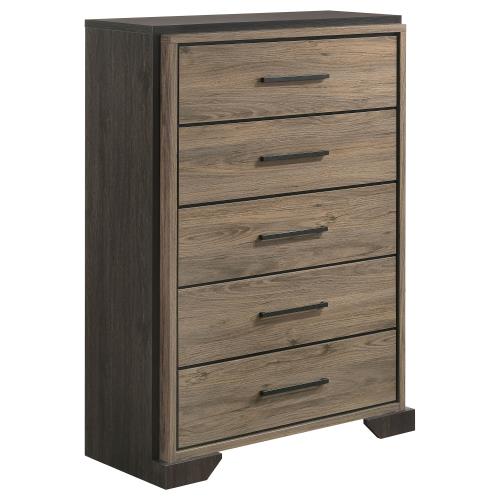 coaster-chests-bedroom-Baker-5-drawer-Chest-Brown-and-Light-Taupe-hover