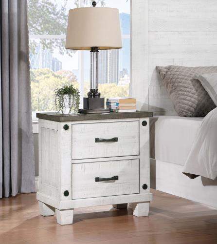 coaster-bedroom-Lilith-2-drawer-Nightstand-Distressed-Grey-and-White