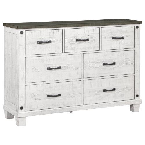 coaster-bedroom-Lilith-7-drawer-Dresser-Distressed-Grey-and-White-hover