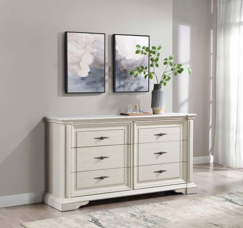 coaster-bedroom-Evelyn-6-drawer-Dresser-Antique-White