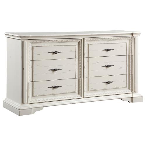 coaster-bedroom-Evelyn-6-drawer-Dresser-Antique-White-hover