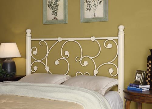 coaster-headboards-bedroom-Chelsea-Queen-/-Full-Headboard-with-Floral-Pattern-White