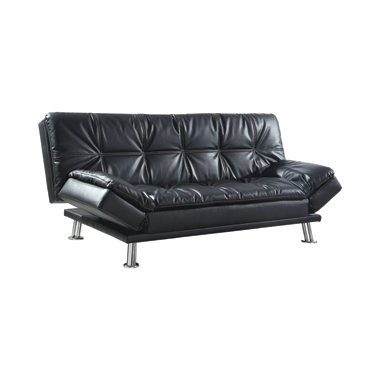 coaster-living-room-Dilleston-Tufted-Back-Upholstered-Sofa-Bed-Black