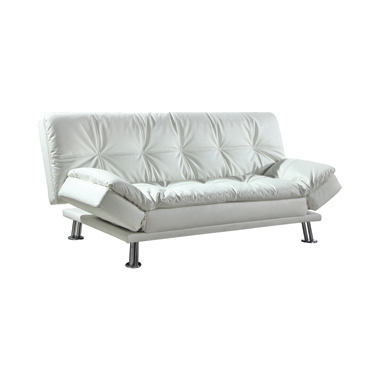 coaster-living-room-Dilleston-Tufted-Back-Upholstered-Sofa-Bed-White