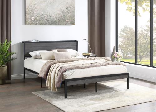 coaster-bedroom-Ricky-Full-Platform-Bed-Grey-and-Black