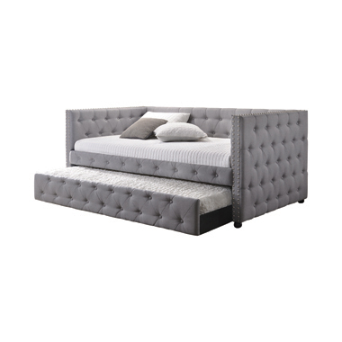 coaster-living-room-Mockern-Tufted-Upholstered-Daybed-with-Trundle-Grey
