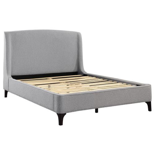 coaster-bedroom-Mosby-Upholstered-Curved-Headboard-Queen-Platform-Bed-Light-Grey-hover