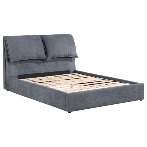 coaster-bedroom-Laurel-Upholstered-Eastern-King-Platform-Bed-with-Pillow-Headboard-Charcoal-Grey-hover