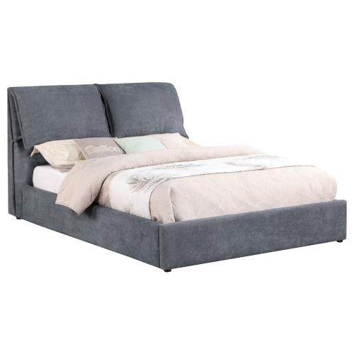 coaster-bedroom-Laurel-Upholstered-Eastern-King-Platform-Bed-with-Pillow-Headboard-Charcoal-Grey-3