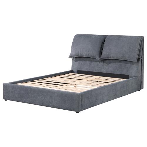 coaster-bedroom-Laurel-Upholstered-Eastern-King-Platform-Bed-with-Pillow-Headboard-Charcoal-Grey-4