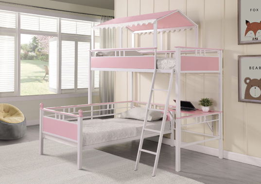 coaster-bedroom-Alexia-Twin-over-Twin-Workstation-Bunk-Bed-Pink-and-White-hover
