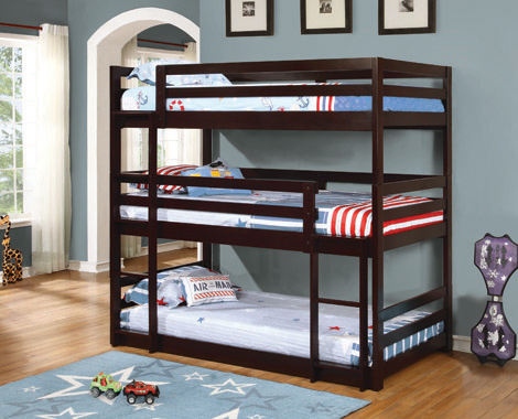 coaster-bunk-loft-beds-kids-bedroom-bedroom-Sandler-Twin-Triple-Bunk-Bed-Cappuccino-hover
