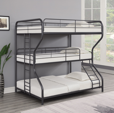 coaster-bedroom-Garner-Triple-Full-Over-Twin-Over-Full-Bunk-Bed-with-Ladder-Gunmetal-hover