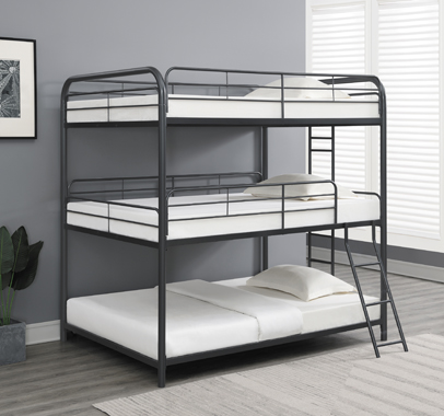 coaster-bedroom-Garner-Triple-Full-Bunk-Bed-with-Ladder-Gunmetal-hover
