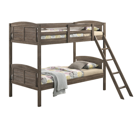 coaster-bedroom-Flynn-Twin-Over-Twin-Bunk-Bed-Weathered-Brown