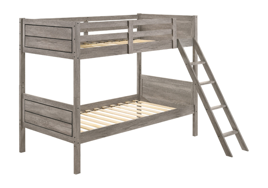 coaster-bedroom-Ryder-Twin-Over-Twin-Bunk-Bed-Weathered-Taupe