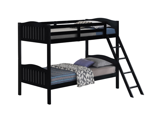 coaster-kids-beds-kids-bedroom-bedroom-Arlo-Twin-Over-Twin-Bunk-Bed-with-Ladder-Black
